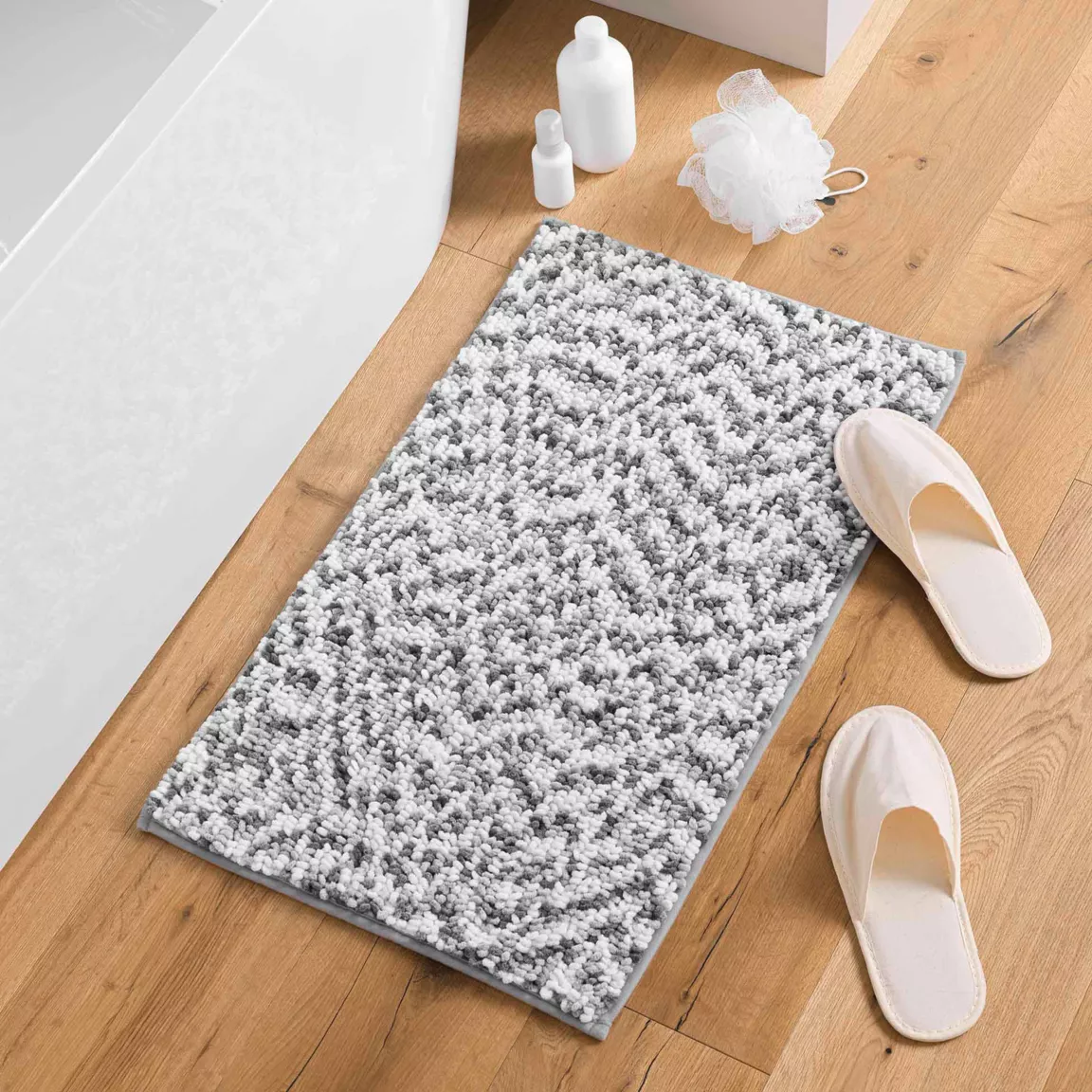 Tapis de bain microfibre (45 x 75 cm) Friza Gris anthracite