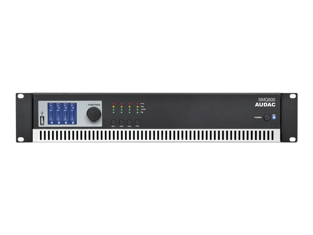 Audac SMQ500 - Forstærker - 4 x 500 Watt - sort