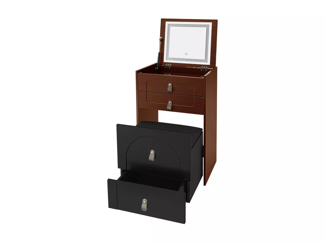 Coiffeuse multifonctionnelle noire et marron,d50cm×h80cm