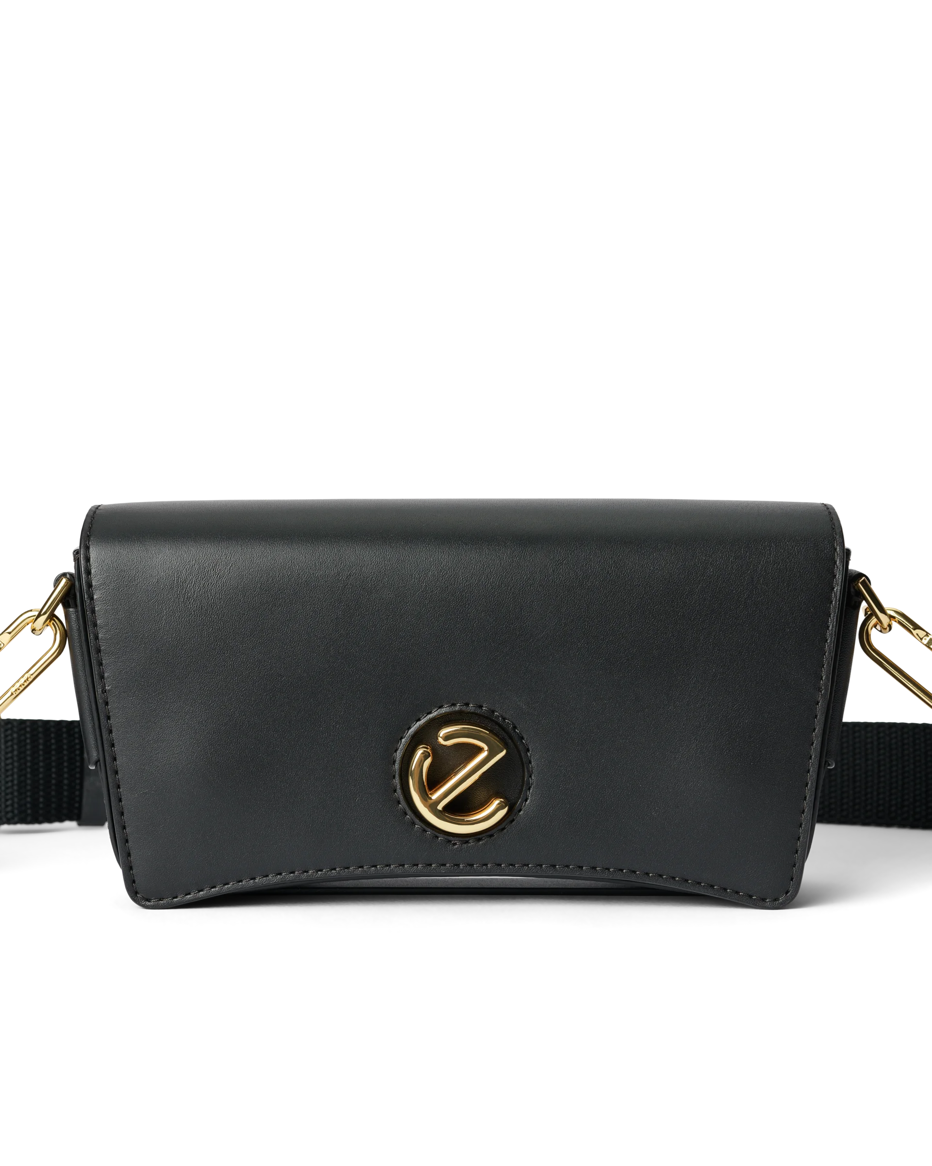 ECCO Pinch Bag Umhängetasche aus Leder Schwarz 13X25X7 cm