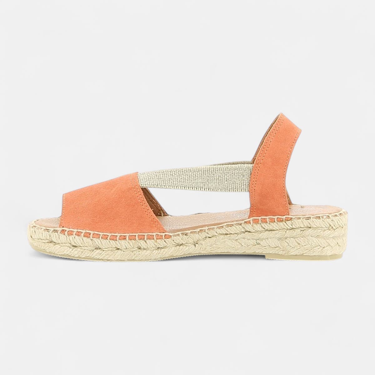 Espadrilles Femme en cuir corail
