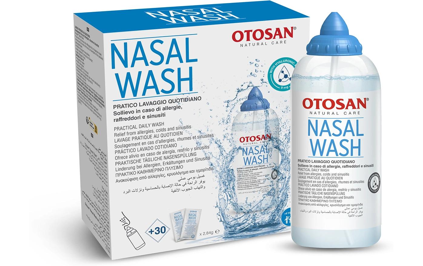 Nasal Wash Kit Flasche mit 30 SalzbeutelIsotonische Salzlösung mit Hyaluronsäure