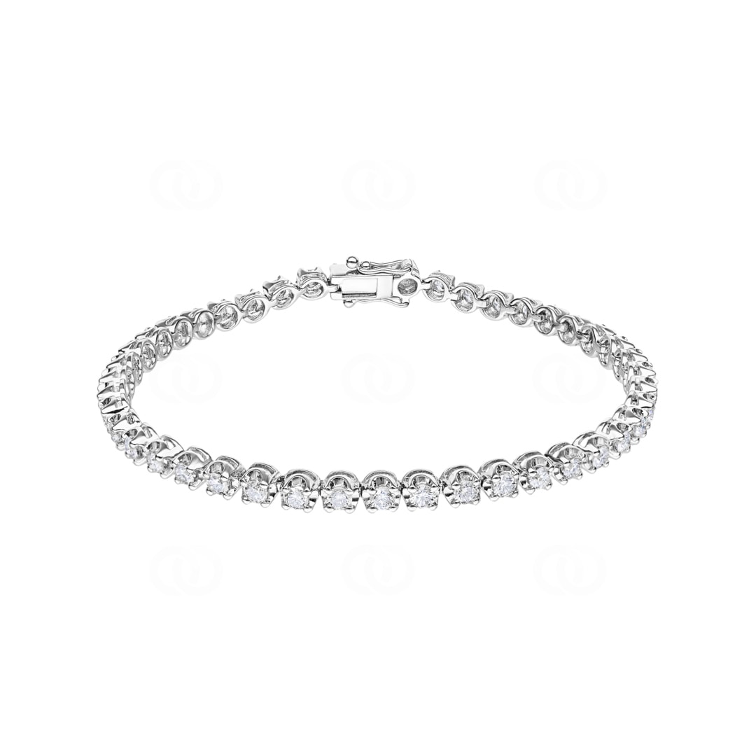 3.01 Karat Diamanten Tennisarmband 750/18 K Weissgold