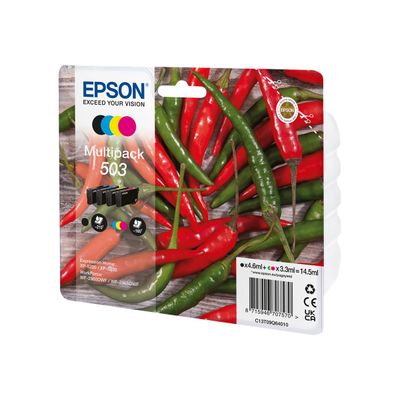Epson 503 Piments - pack de 4 - noir, jaune, cyan, magenta - cartouche d'encre originale