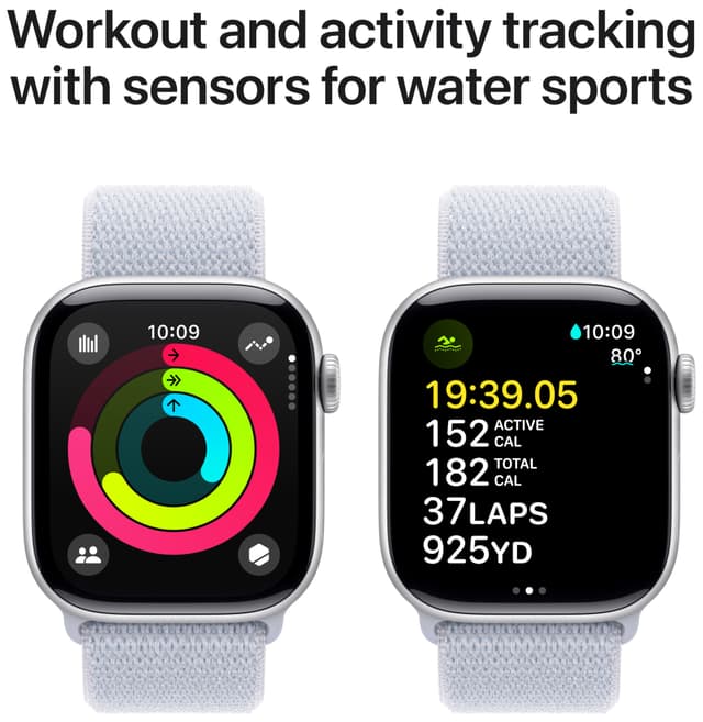 Apple Watch S10 46mm GPS (Silver Alu/Blue Cloud sportsloop)