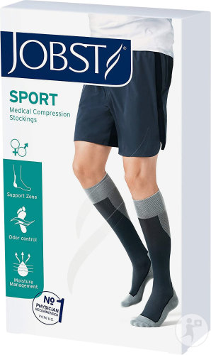 Jobst Sport 20-30mmHg AD Bas Genou Black Taille L 1 Paire (7529072)