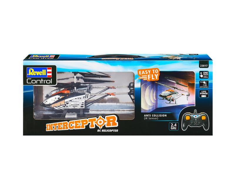 Revell Control Helikopter Interceptor, Anti-Crash RTR 3-Kanal Koaxial Helikopter mit «Anti Crash» Sensoren