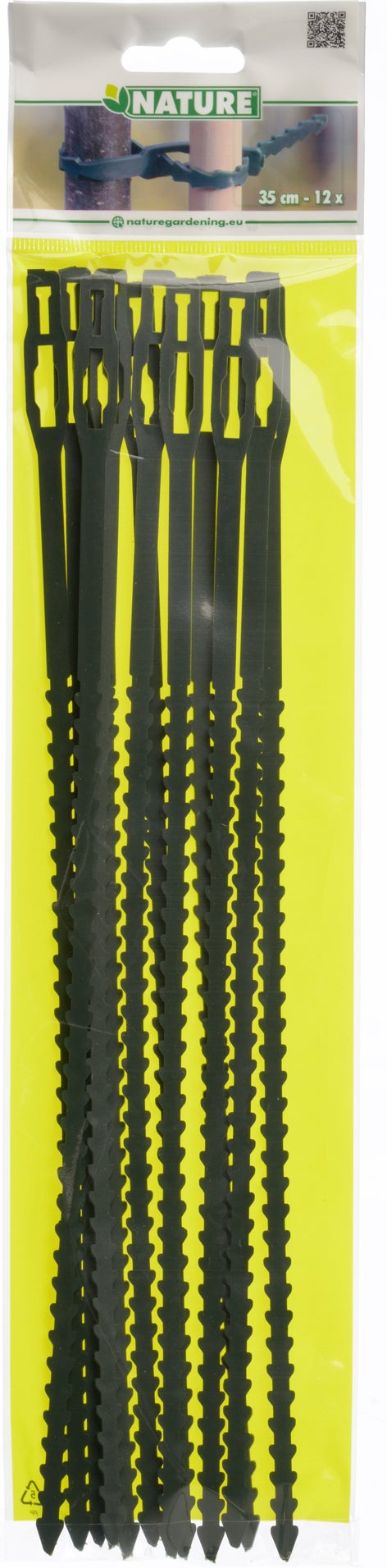 Nature Universele bindband met rattenstaartsluting 35cm groen 12st