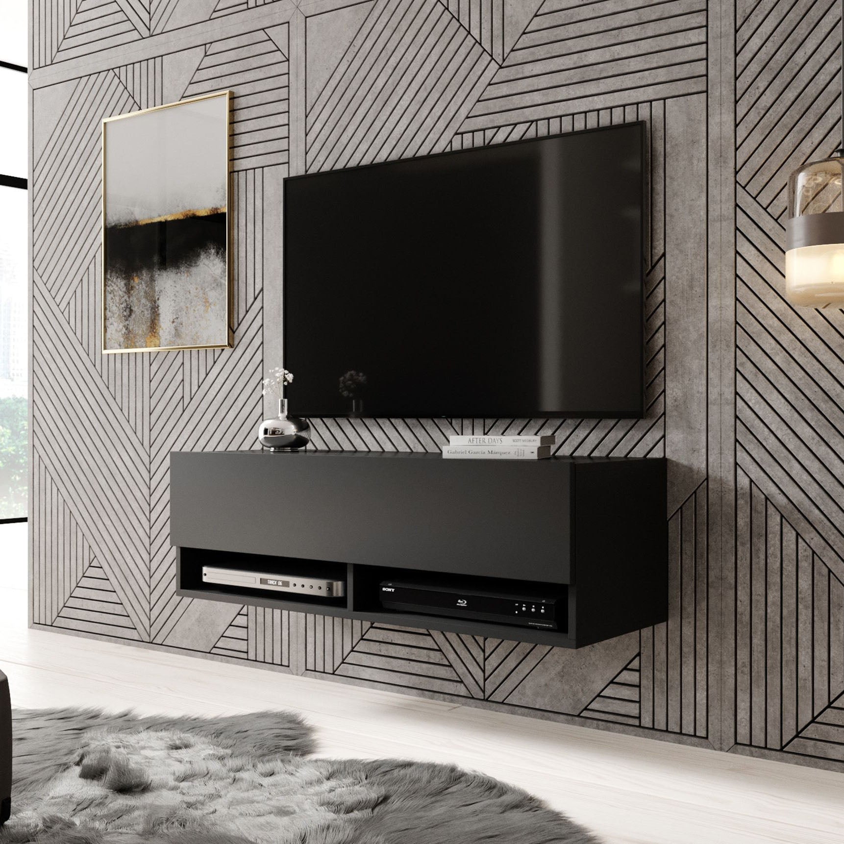Asino - TV-Meubel - Mat zwart - 100 cm
