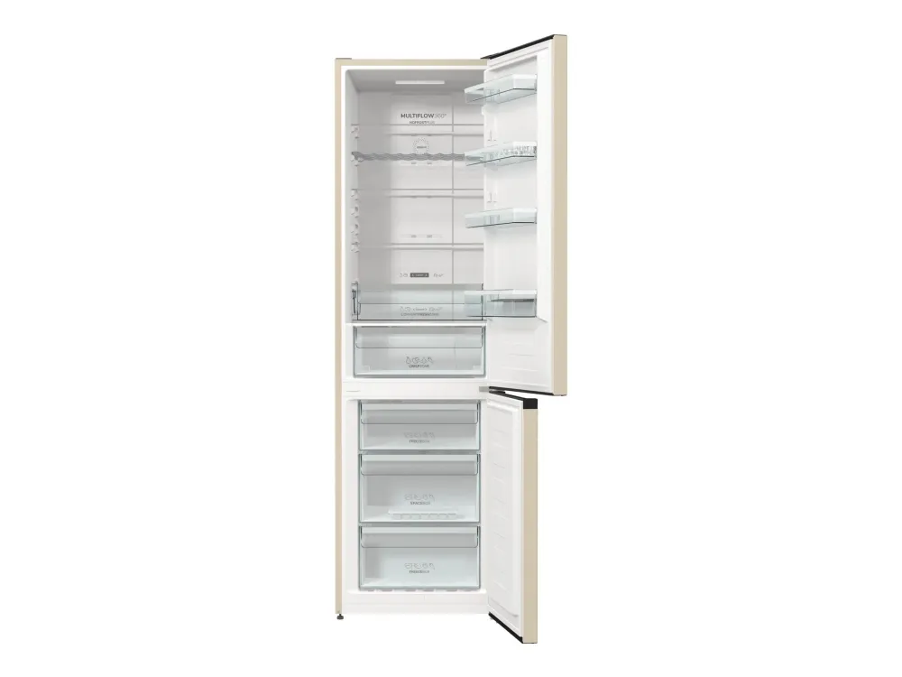 Gorenje NRK6202AC4 - Køleskab/fryser - bund-fryser - bredde: 60 cm - dybde: 59.2 cm - højde: 200 cm - 331 liter - Klasse E