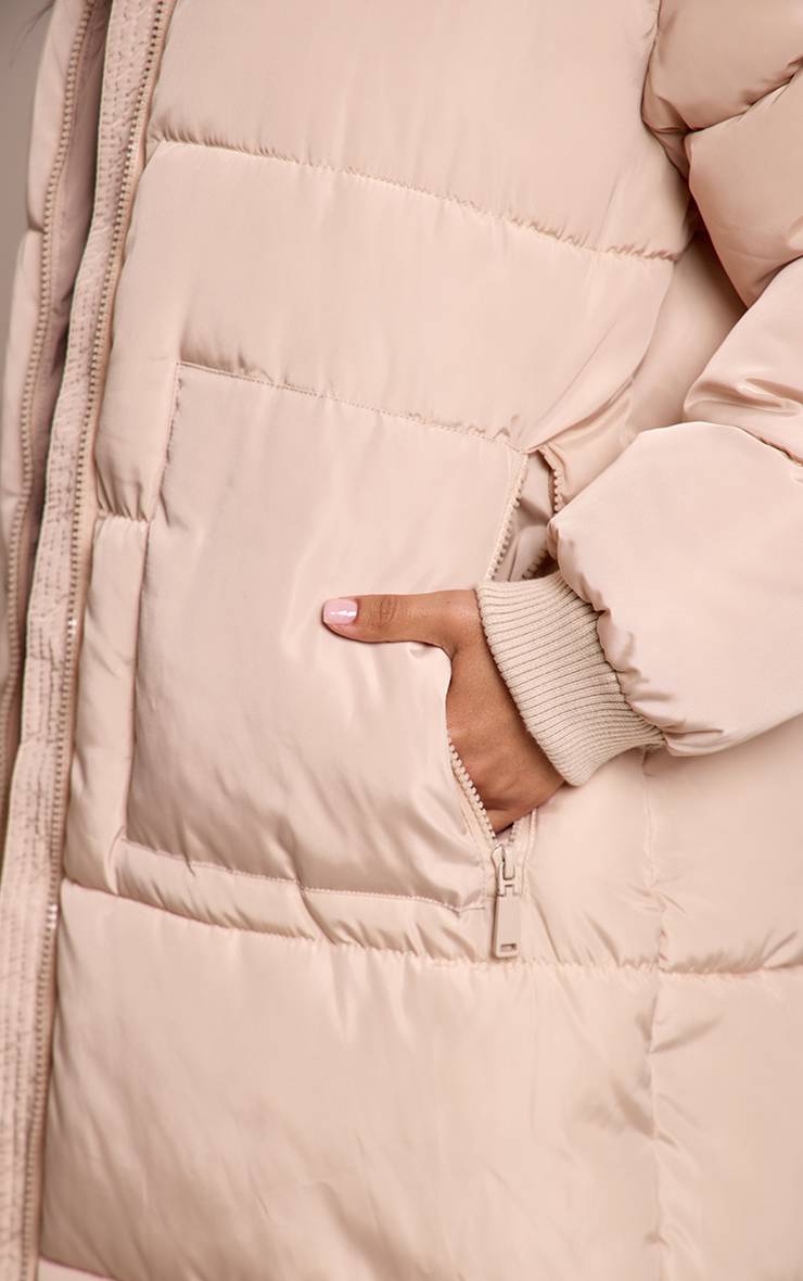 Gris Pierre Manteau Matelassé Long Petite Taille
