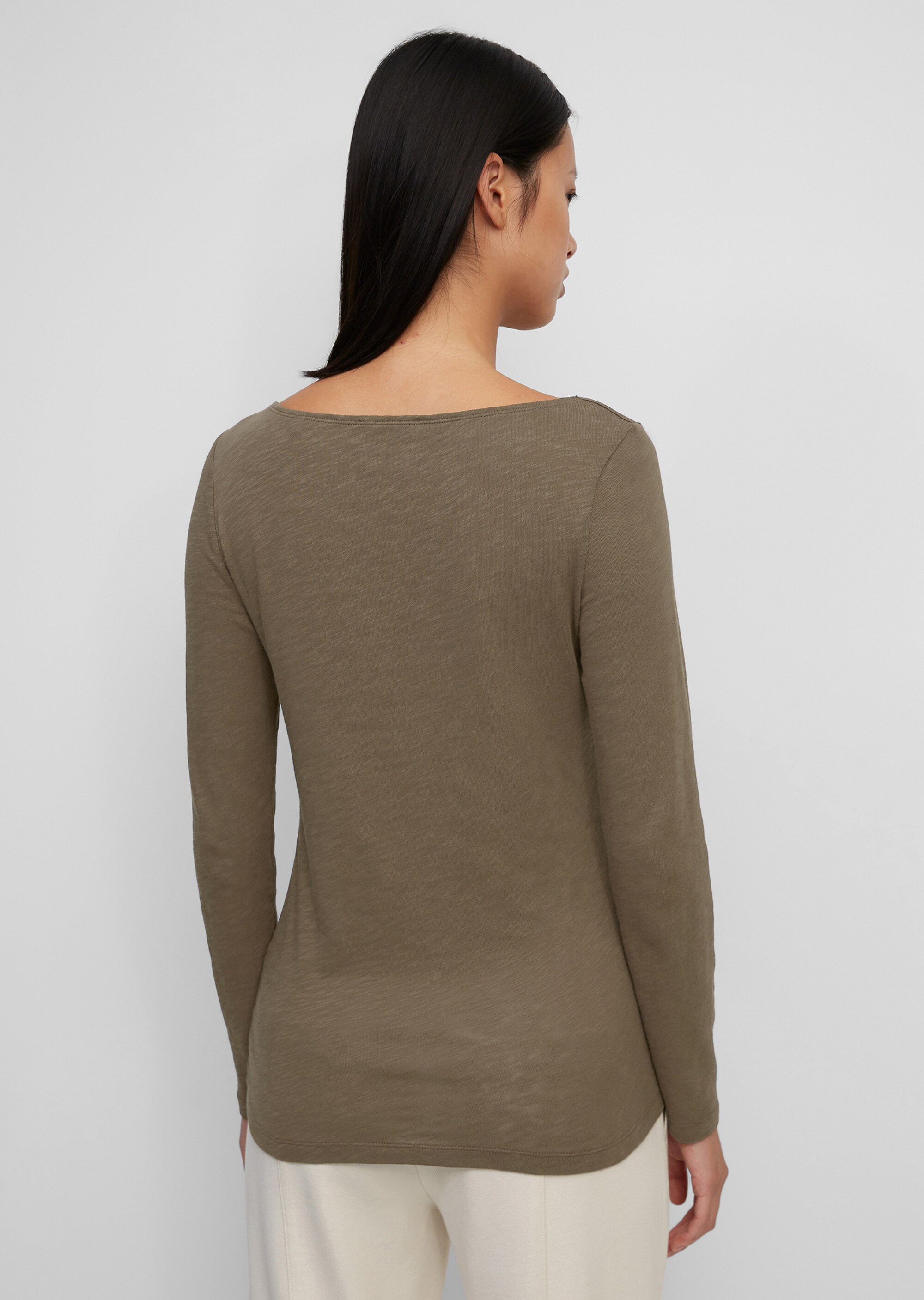 Longsleeve regularaus Slub-Jersey