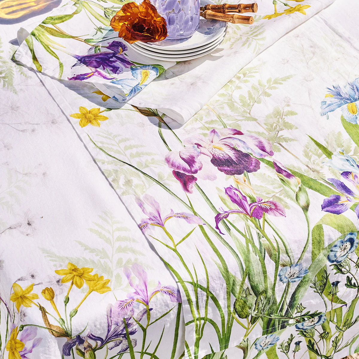 Chemin de table pur lin multicolore 50X155 Garnier Thiebaut