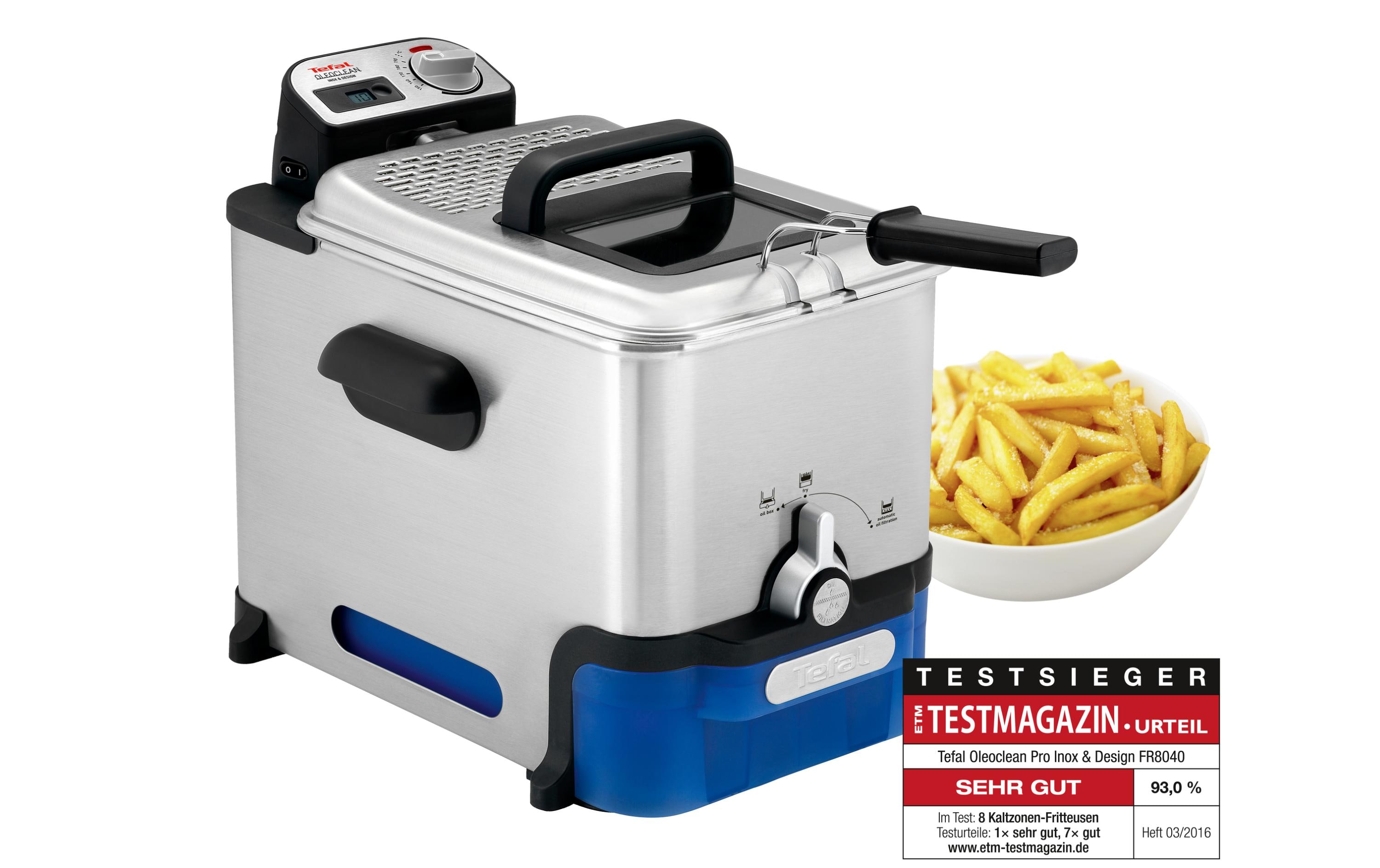Fritteuse Oleoclean Pro Inox & Design 1.2 kg<br>Friteuse mit automatischer Öl- und Fettfilterung