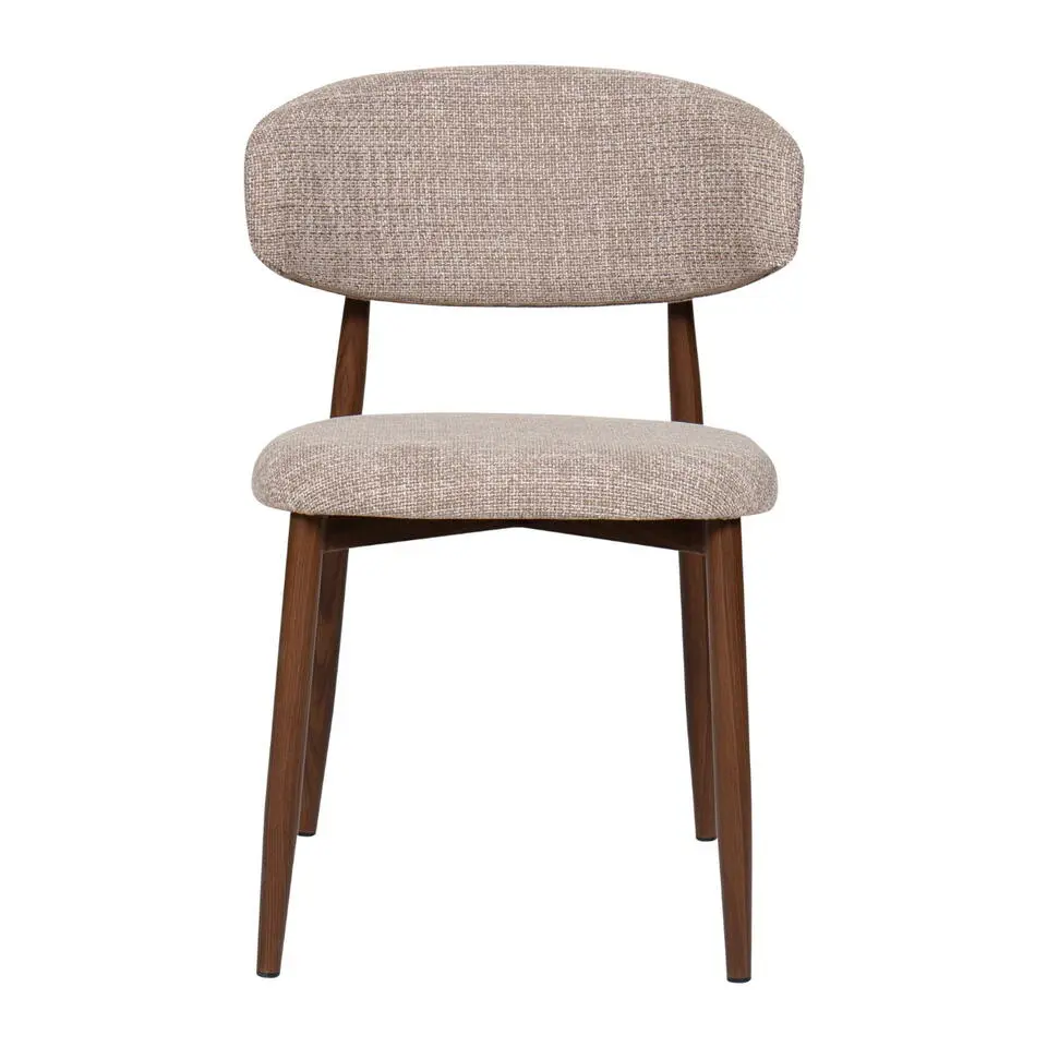 Eetkamerstoel - Taupe Stof - 54x52x78cm - Alexia - Set van 2