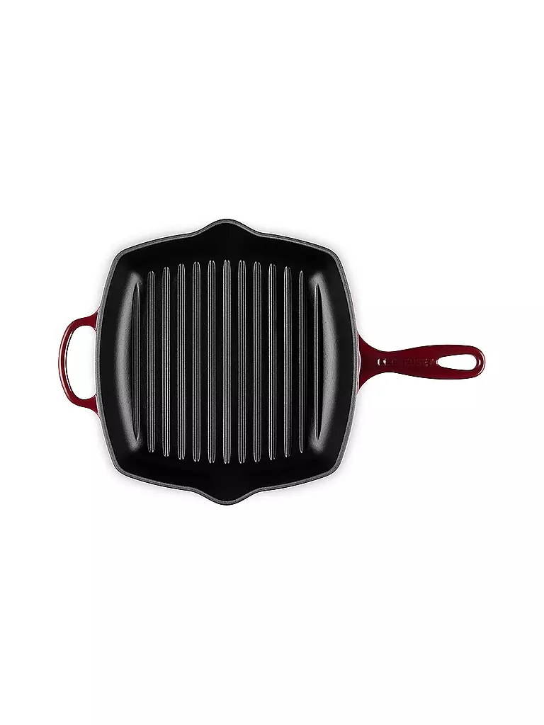 LE CREUSET Grillpfanne quadratisch SIGNATURE 26x26cm Garnet dunkelrot