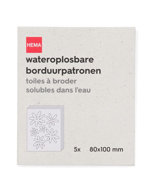 motifs de broderie solubles à l'eau - 8 x 10 cm - 5 pièces