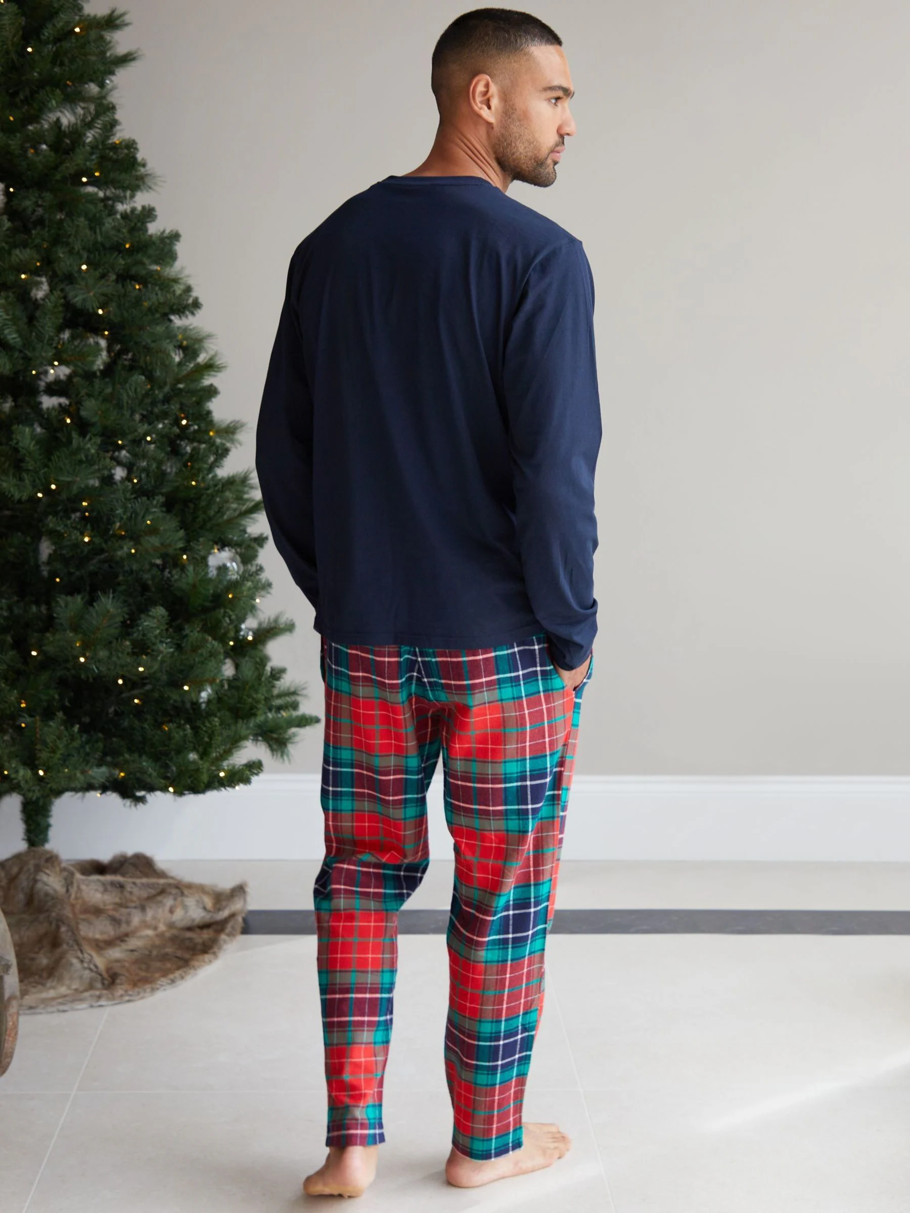 Threadbare Kerstmis Tree Graphic Lange Pyjama's (2-delige Set)