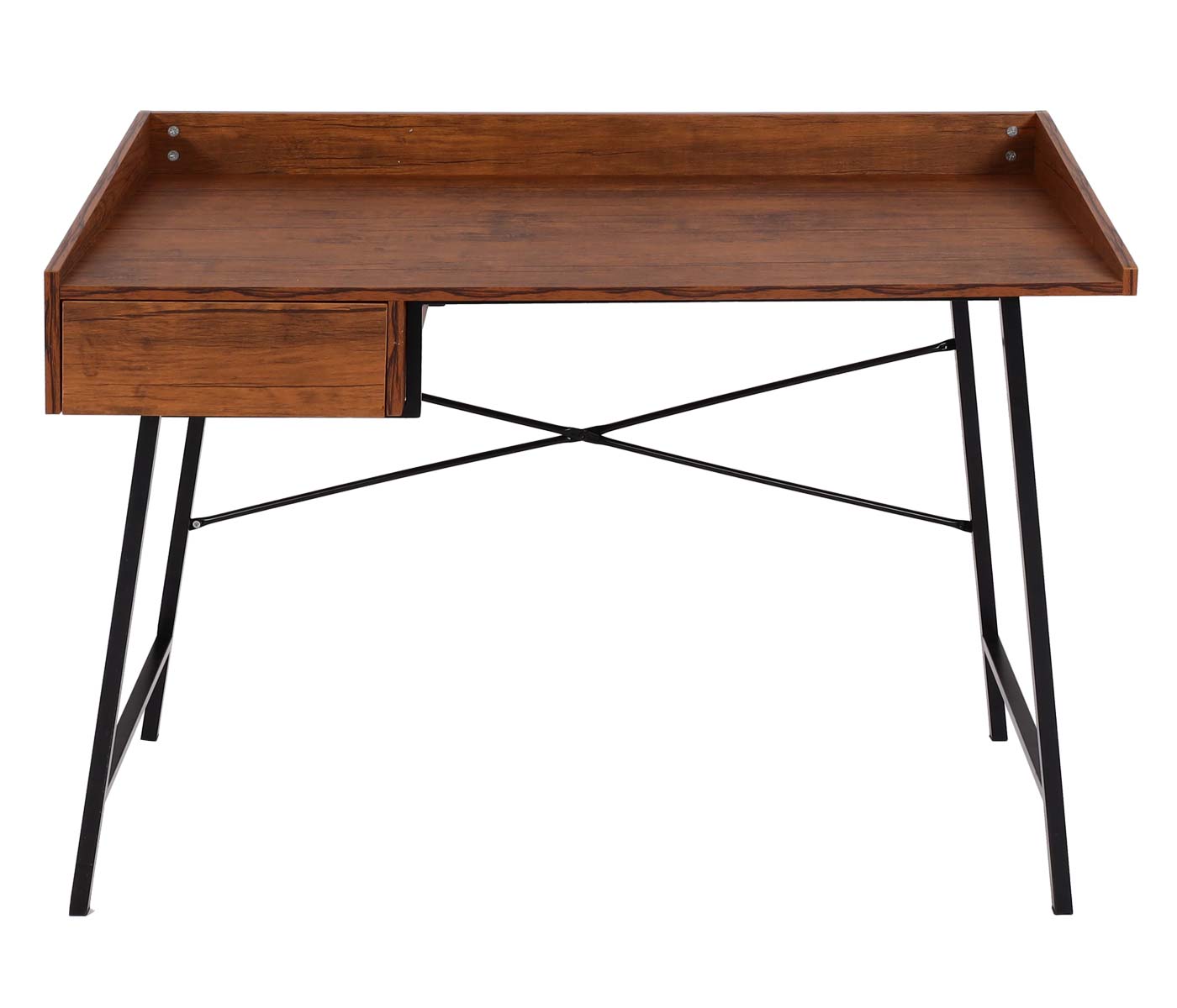 Schreibtisch MCW-J97, Bürotisch Computertisch, Schublade 3D-Struktur 98x114x60cm MVG-zertifiziert ~ braun
