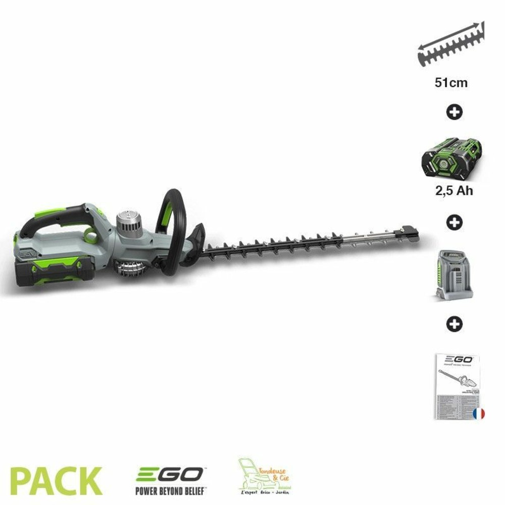 Pack taille-haies arbustes batterie et chargeur inclus lamier 51cm ego ht5100e