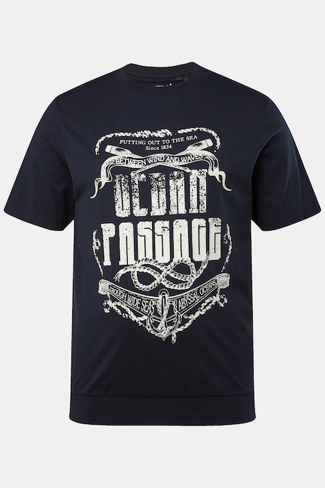 Men+ T-Shirt, Halbarm, Bauchfit, Frontdruck, bis 84/86