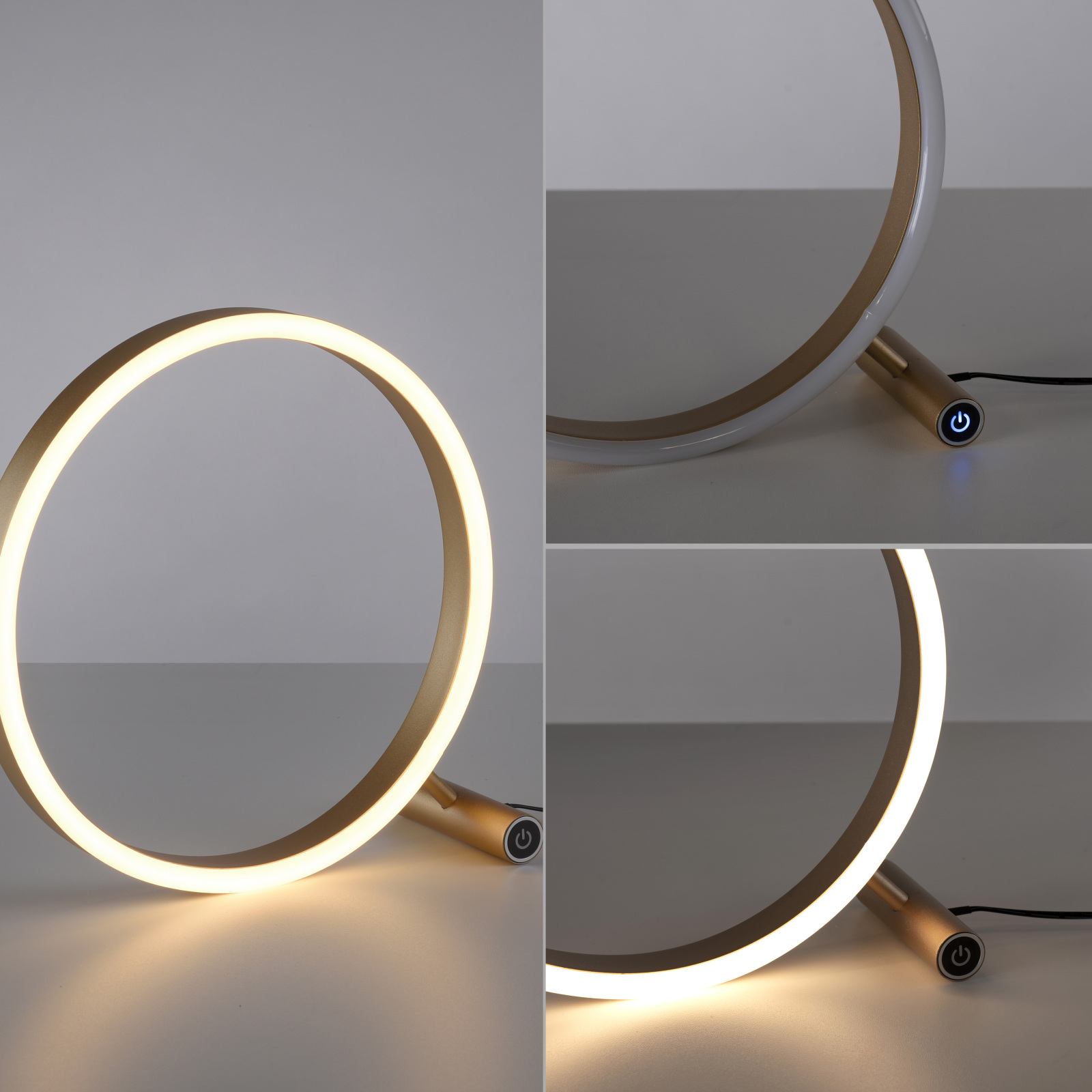 LED-Tischleuchte - Messing matt - 3-Stufen Touchdimmer