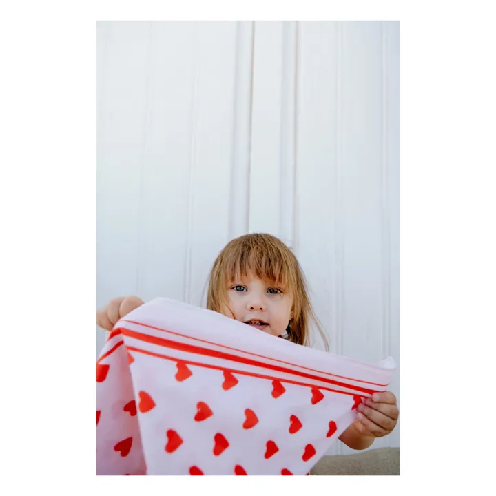 Holi & Love Foulard Brigitte Cœur Coton Bio | Rose pêche