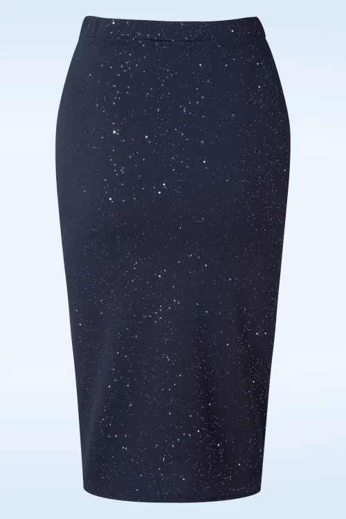 Vintage Chic for Topvintage Glory Glitter pencil rok in navy
