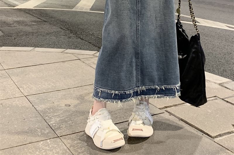 Coline - Midi-rok met hoge taille en denim