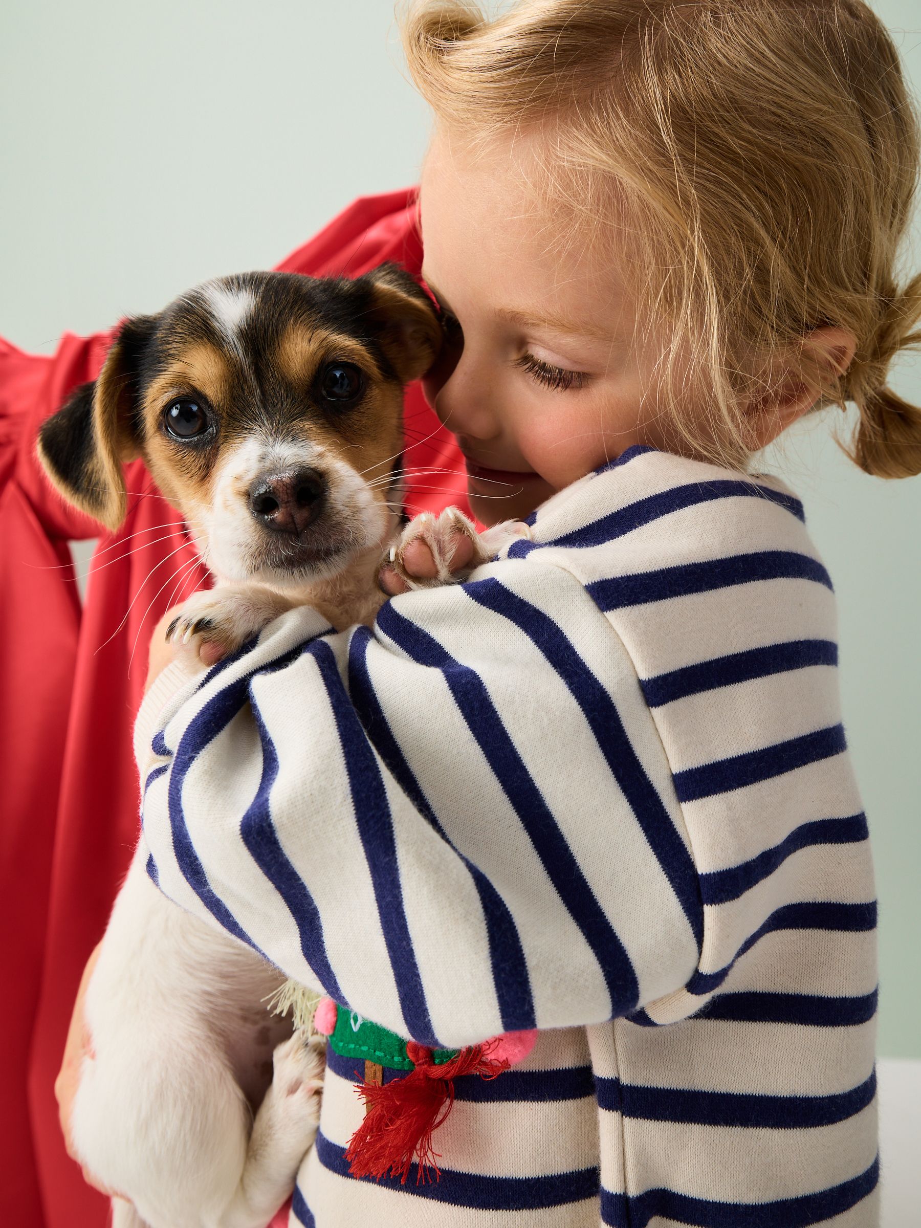 Crème/marineblauwe strepen Kerstmis - Set met sweatshirt en legging (3 mnd-7 jr)