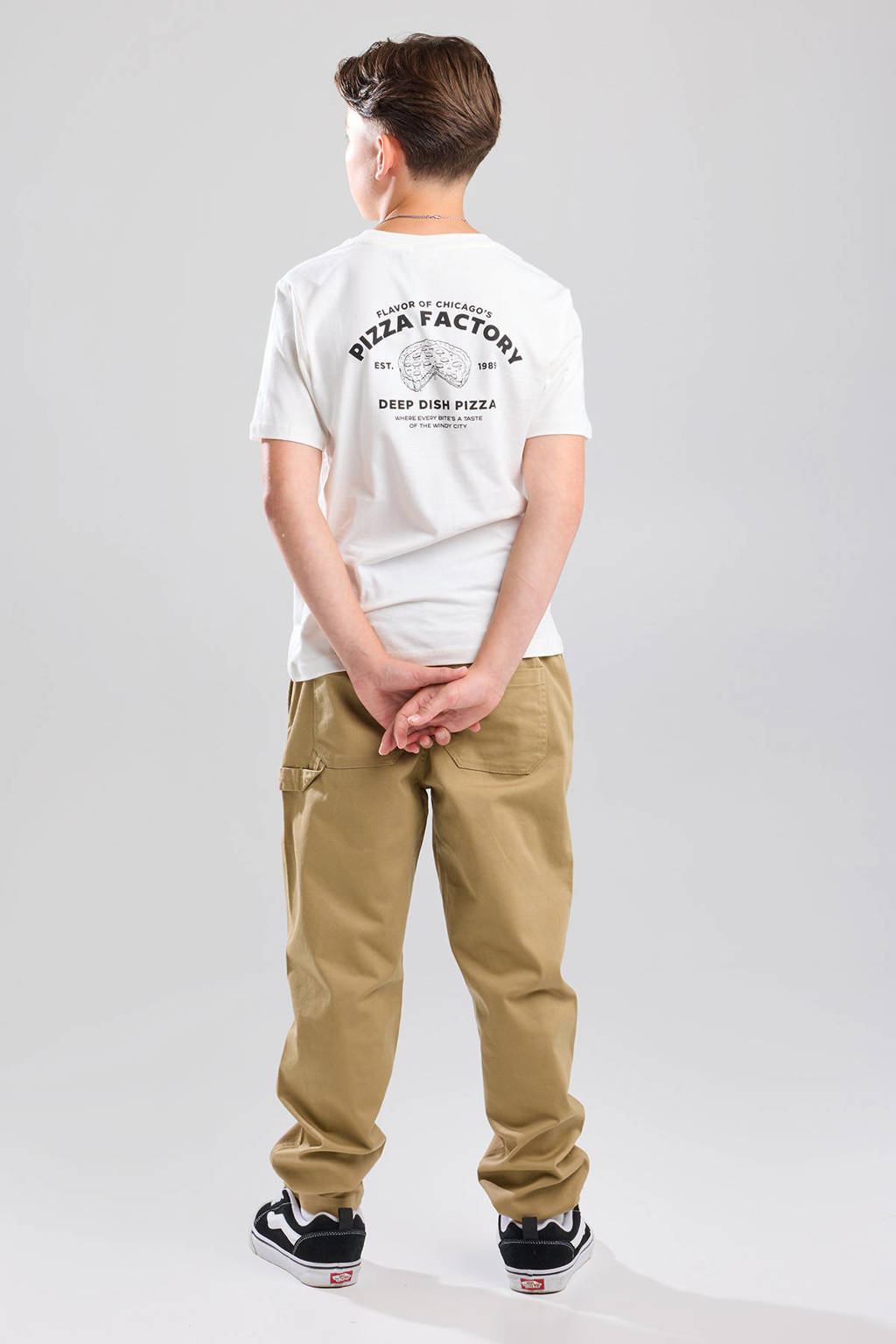 America Today T-shirt met backprint wit