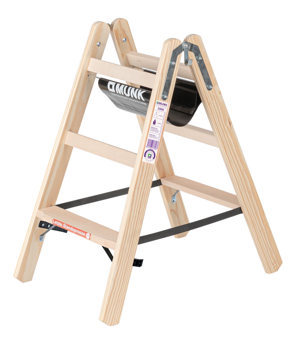 PROREGAL Houten trapladder, dubbelzijdig toegankelijk, 2 x 3 treden