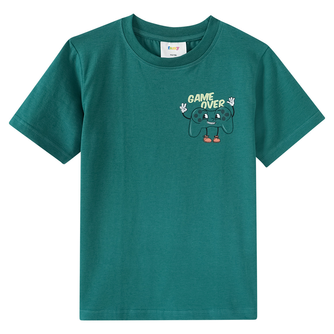 Famy 3 Jungen T-Shirts mit Gaming-Prints dunkelgrau / dunkelgrün / hellgrün