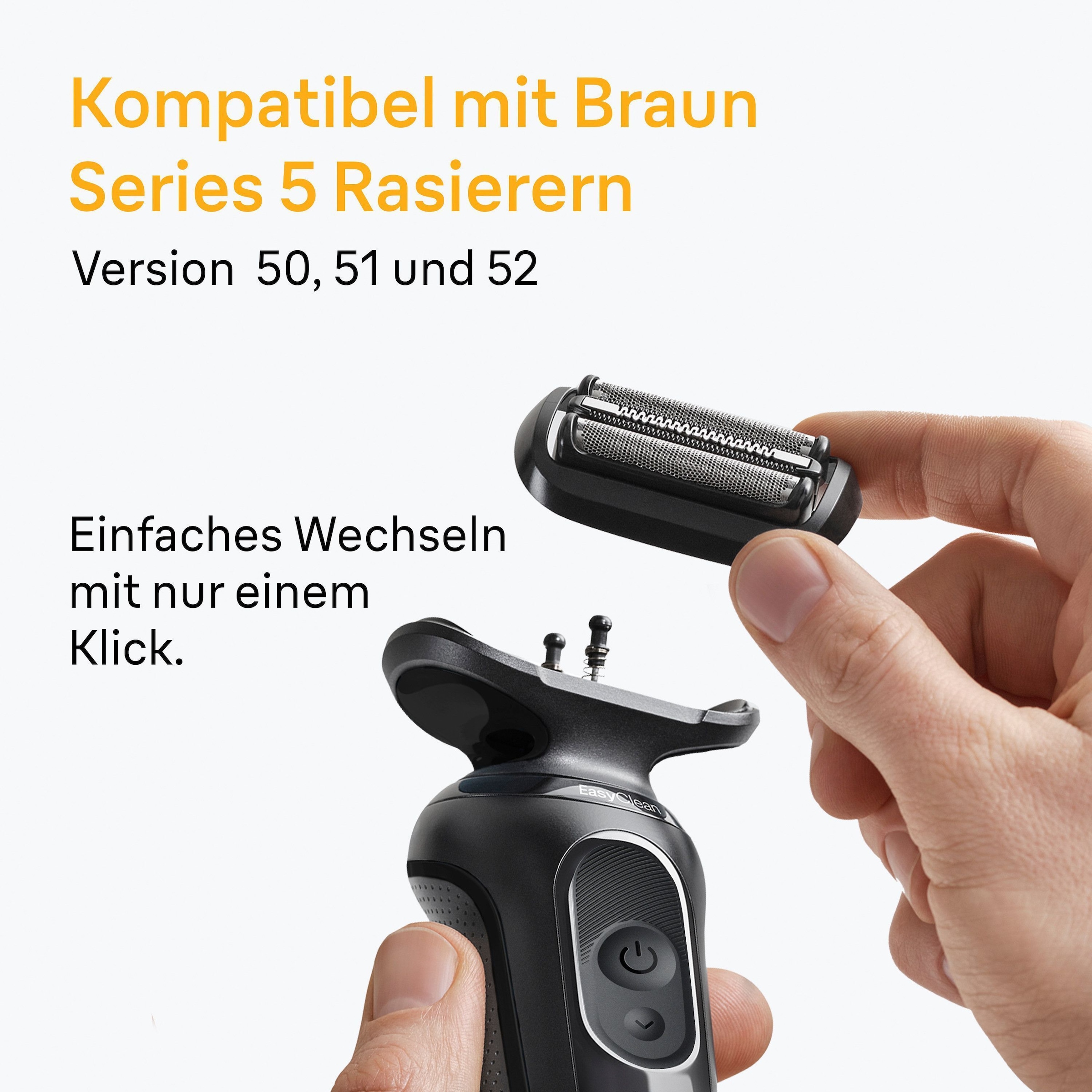 Braun Ersatzscherkopf »Series 5 54B« Kompatibel mit Braun Series 5 Rasierern der Generation 50, 51 und 52
