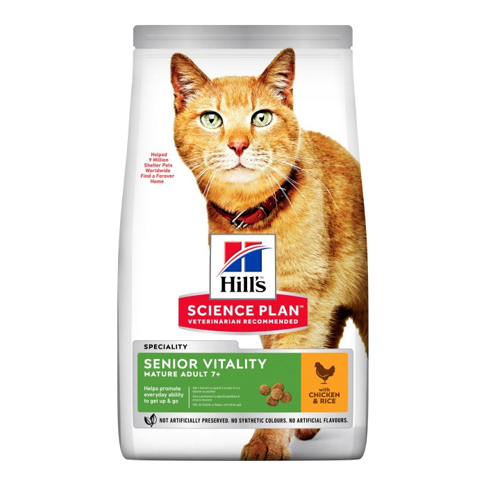 HILL'S Science Plan Senior Vitality Mature Adult 7+ au Poulet - Croquettes pour chat