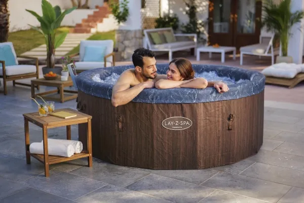 Bestway Lay-Z-Spa 6001W, 1250 L, 7 person(er), Rund, Boble/Jet massage, ABS, Polypropylen (PP), Polyvinylchlorid (PVC), Brun