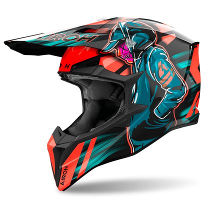Casque cross Airoh WRAAAP - CYBER 2024 - Orange