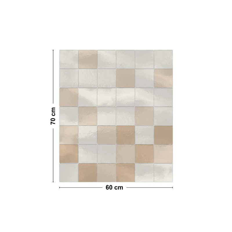 Crédence cuisine Fond de hotte ALU L 60xH 70cm - ZELLIGE GRAPHIQUE BEI