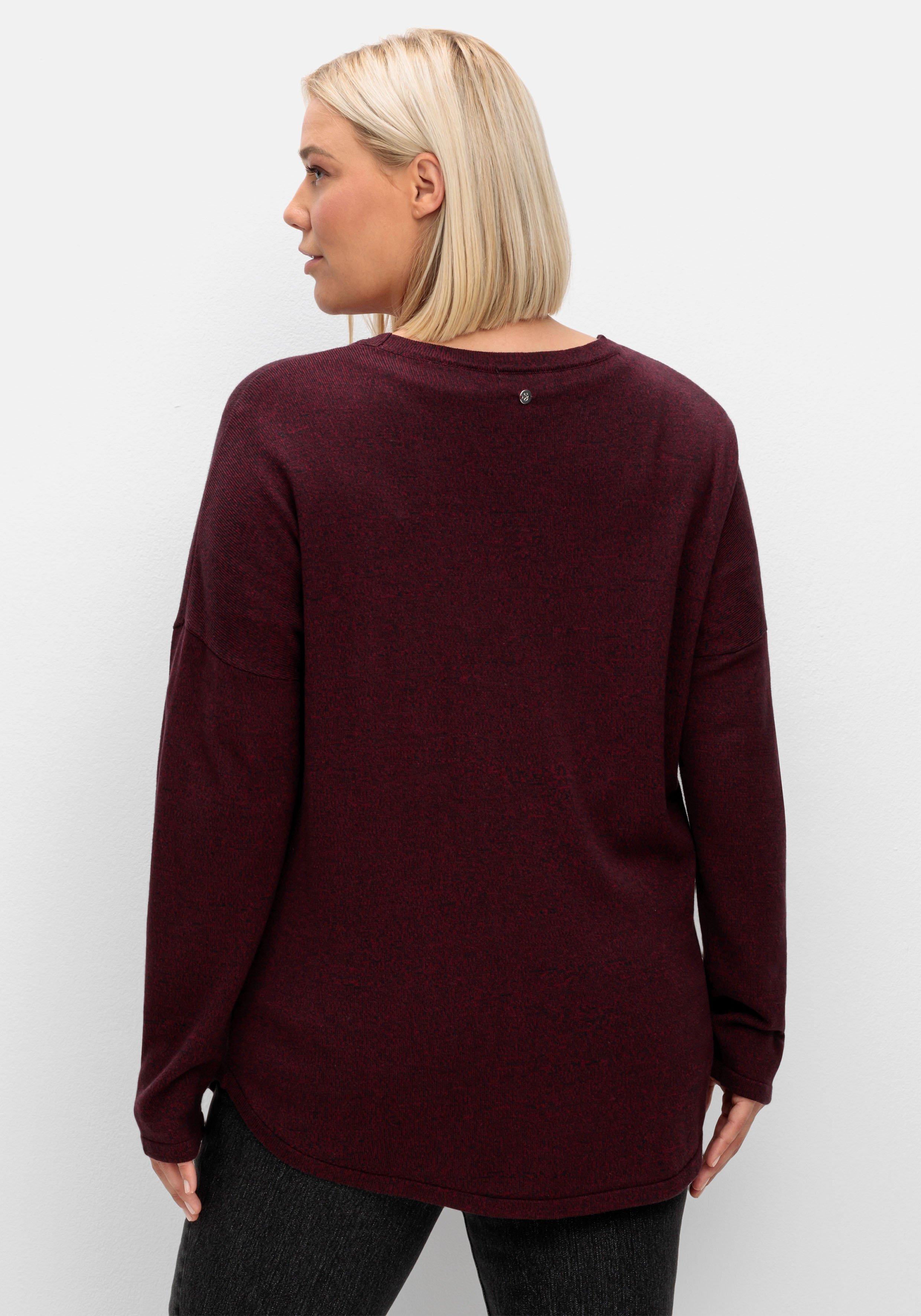 Strickjacke mit V-Ausschnitt und gerundetem Saum