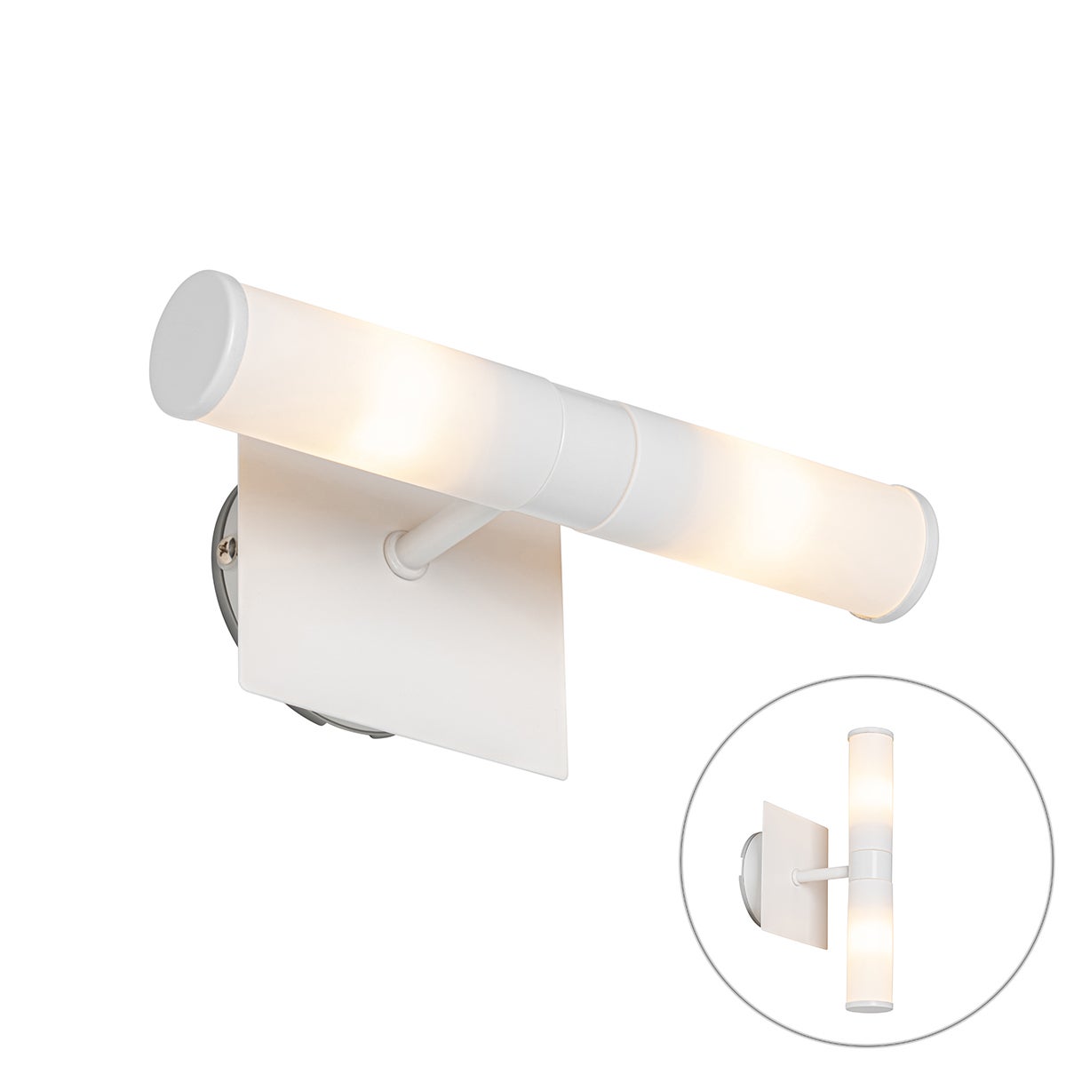 Moderne badkamerwandlamp, wit, IP44, 2-lichts - Bad