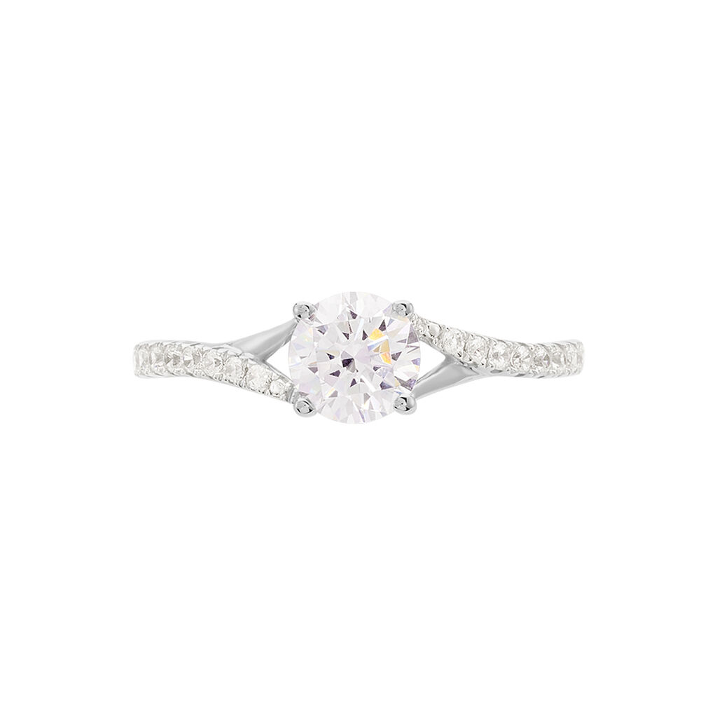 Bague Evita Or Blanc Oxyde De Zirconium
