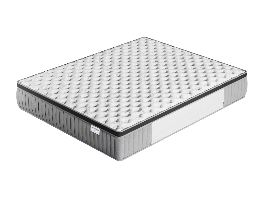 Matelas 200x200 cm - Ressorts ensachés et mousse mémoire de forme-Épaisseur 30cm