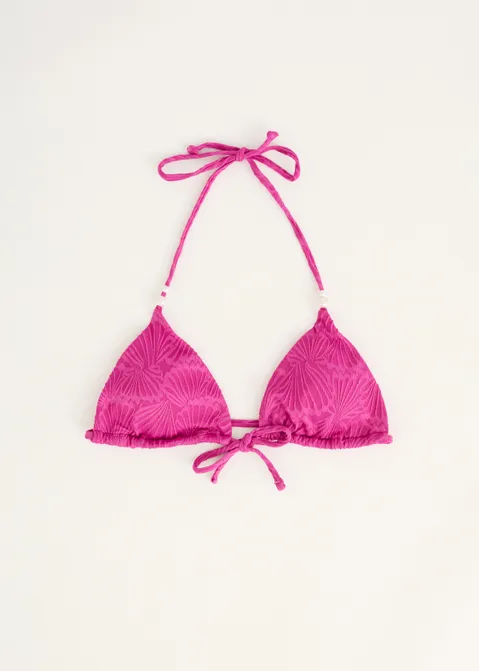 Triangel bikini top jacquard paars (FUCHSIA)