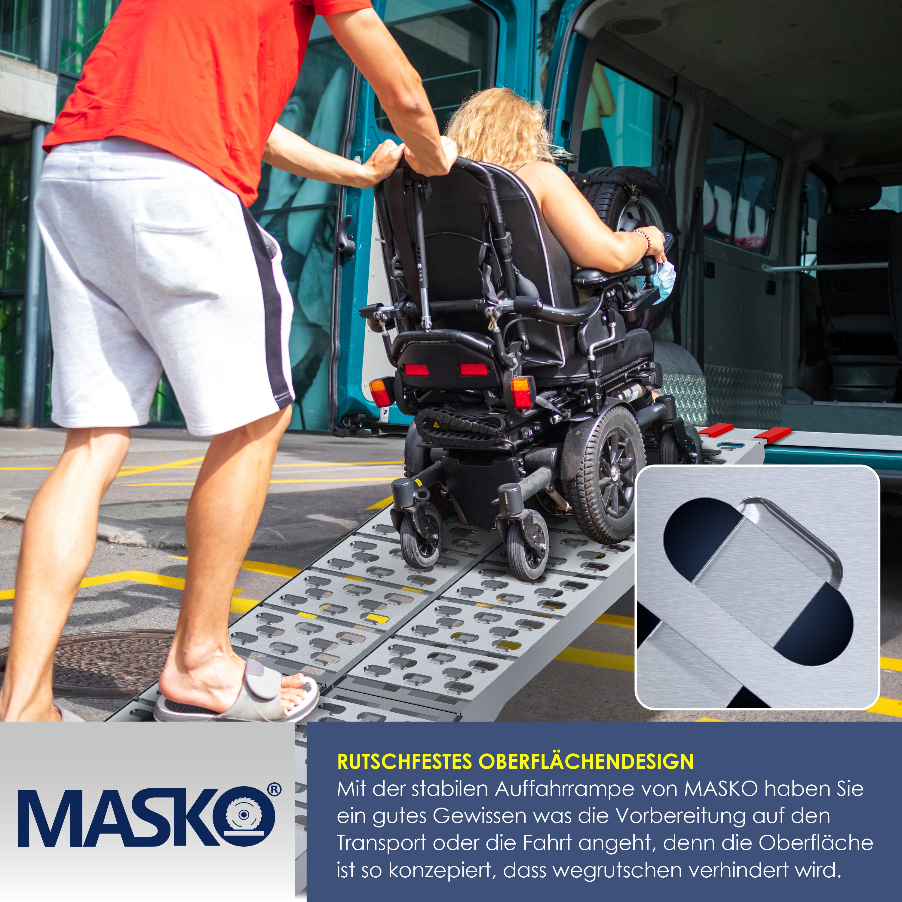 Masko® ALU Auffahrrampe Verladerampe Verladerampe Verladeschiene Antirutsch Klappbar