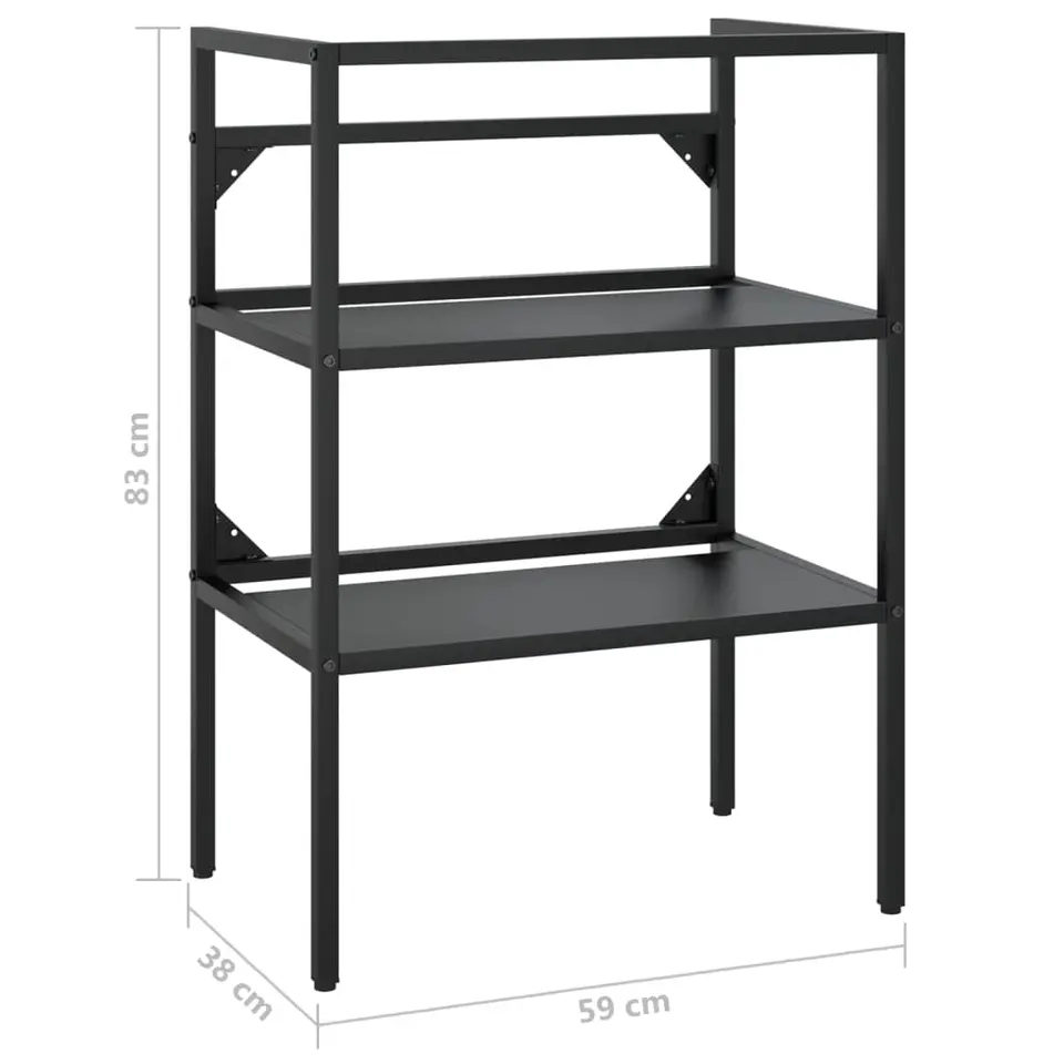 vidaXL - Badkamermeubelframe - Zwart - IJzer - 59 x 38 x 83 cm
