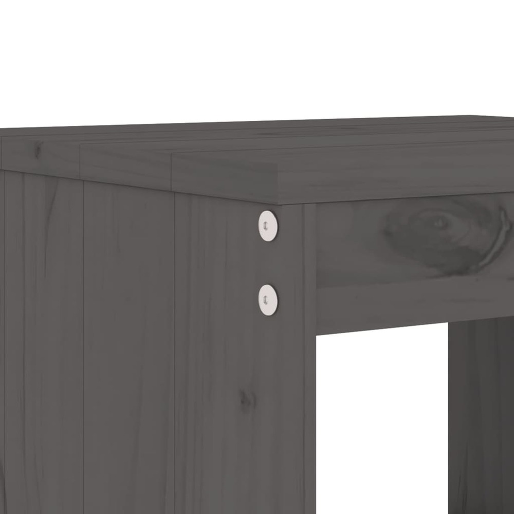 Ensemble à dîner de jardin 5 pcs gris bois massif de pin