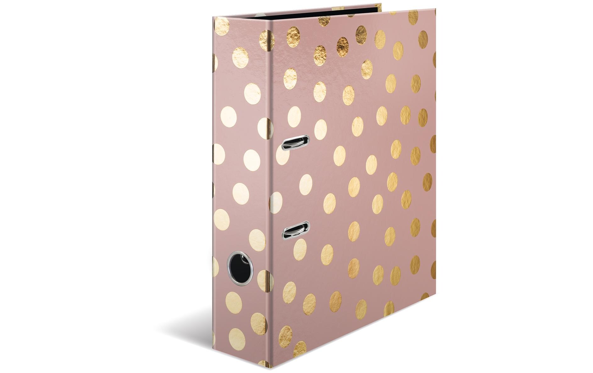 Ordner Dots A4 7 cm, AltrosaMotivordner im A4 Format mit Hebelmechanik und Griffloch