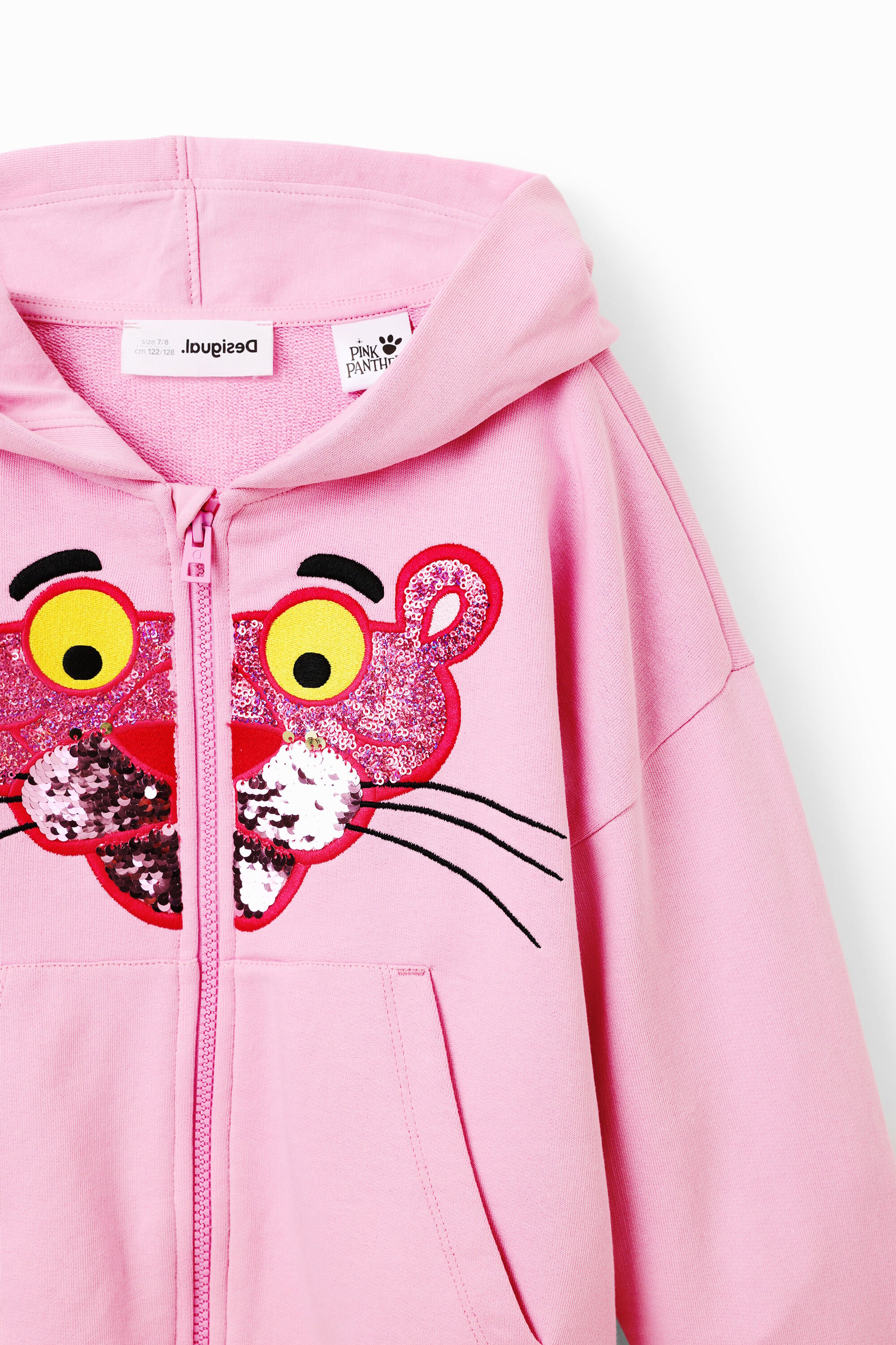 Sweat-shirt paillettes Panthère rose