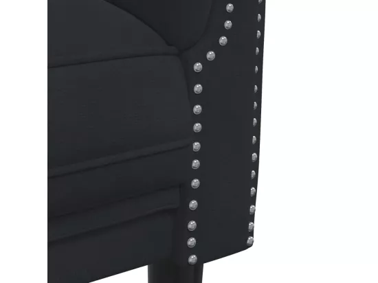 Ensemble de canapés 3 pièces noir velours