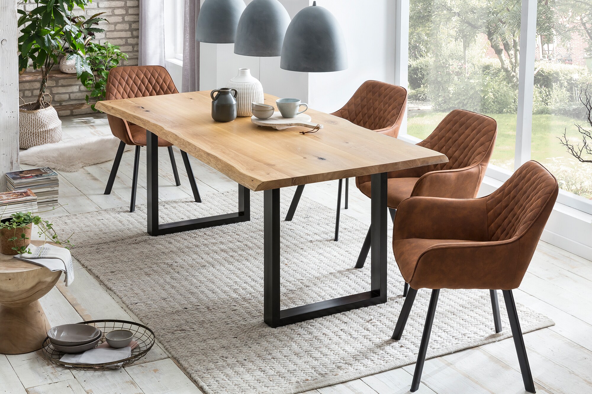 Esstisch 240x100 cm aus Eiche Esszimmertisch Küchentisch Tisch Holztisch